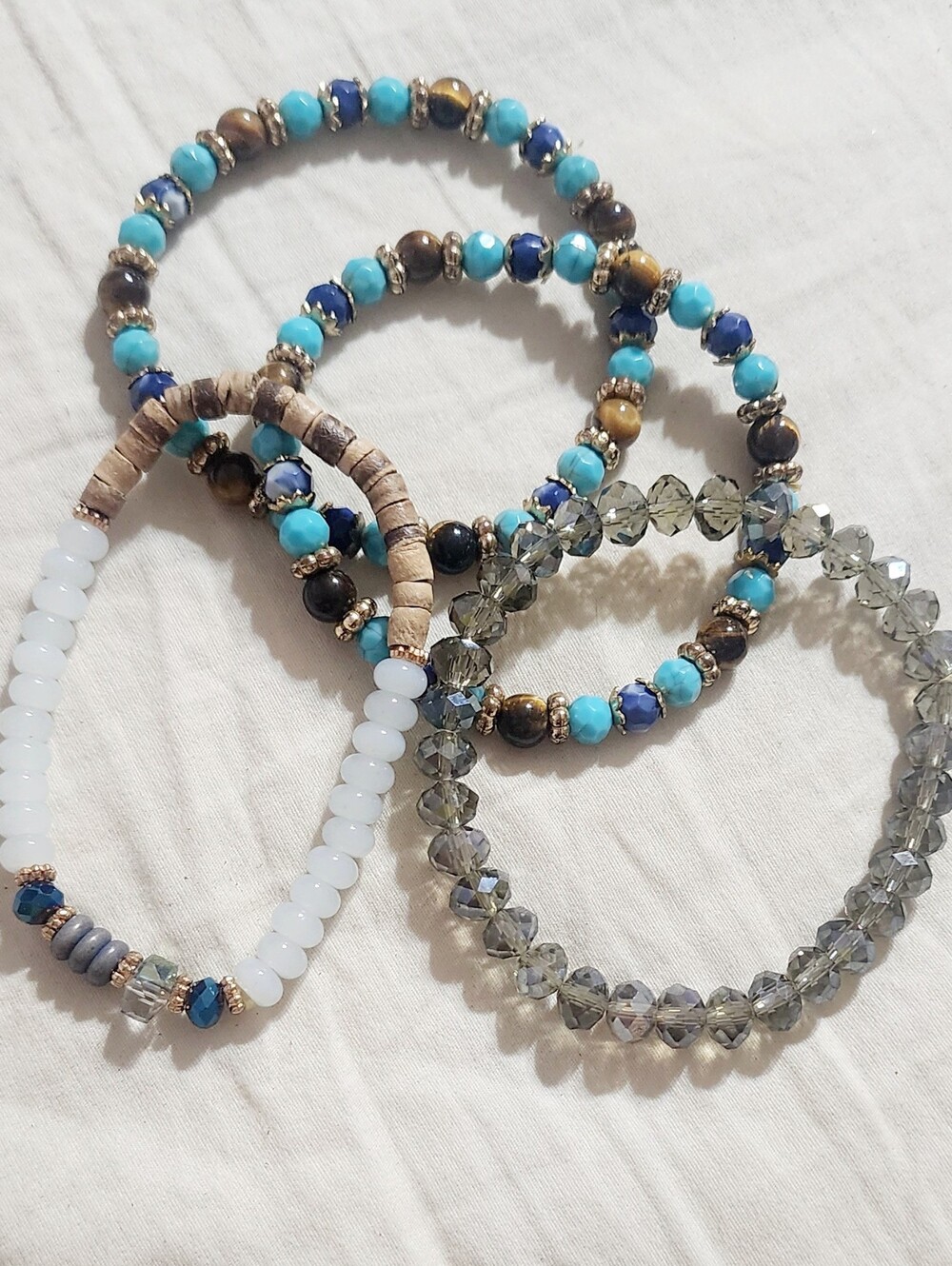 Gemstone Beaded Bracelet Set - Women Jewelry